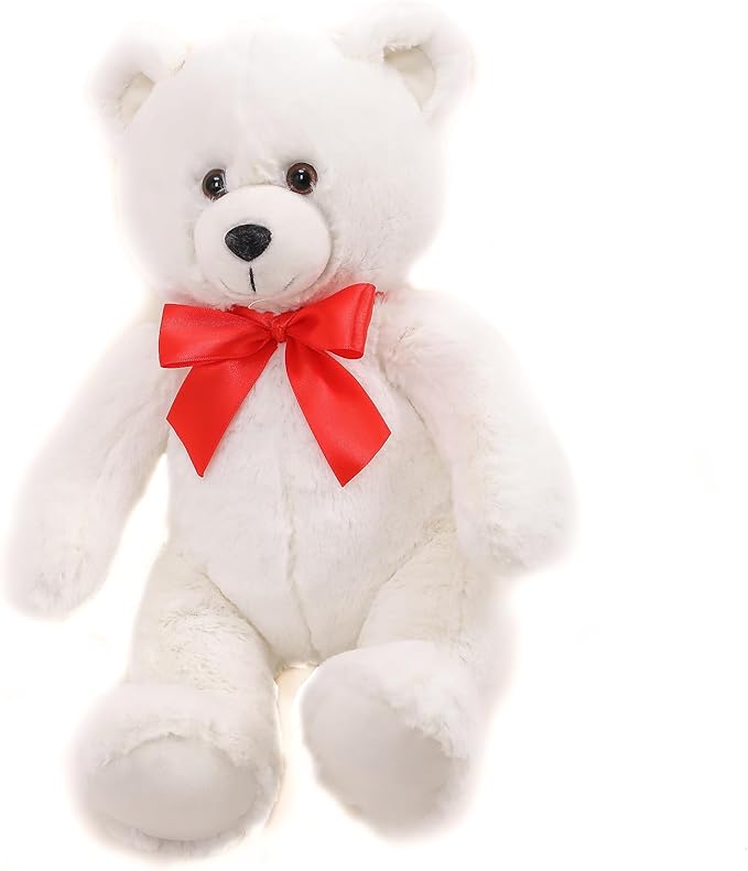 Peluche Oso Sentado Plushland 15 Pulgadas Suave Blanco miniatura 5