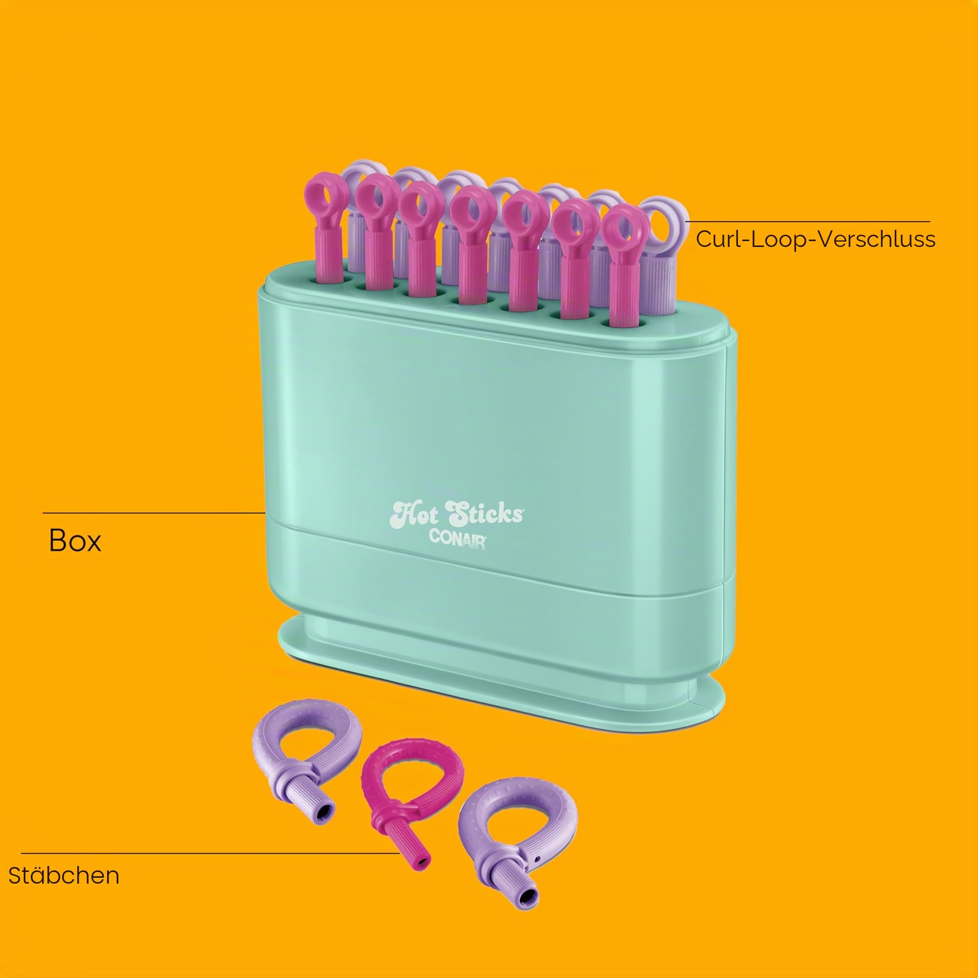 Conair HS18RT HOT STICKS Silikon Hot Roller Set with 7 Small and 7 Medium Rollers No Clips Needed