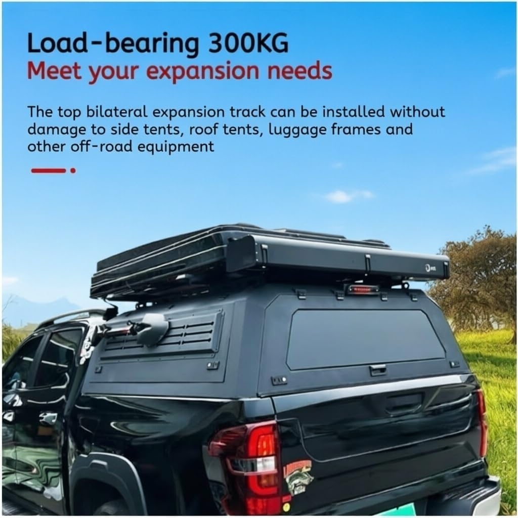 Black Aluminum Hard Top Canopy Compatible with Ford F-150 (2015-2026) – 5.5ft Bed Only, 4x4 Pickup Truck Cap with OEM Fit, No-Drill Clamps & Rust-Resistant Finish