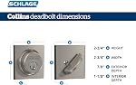 Schlage Lock Company Cylindre unique Deadbolt avec Collins Trim, Matte Black (B60N 622 COL)