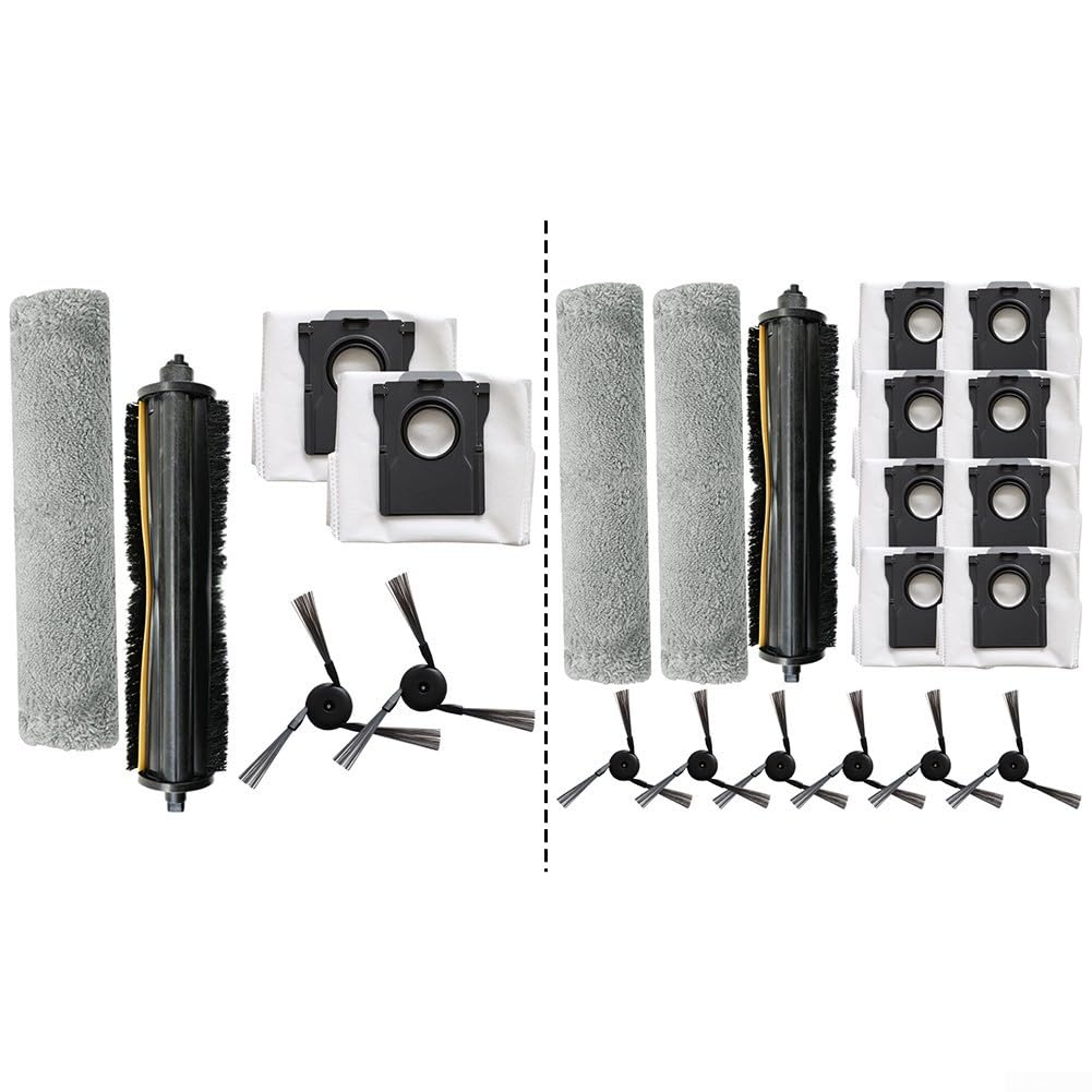Kit de paño para fregona lateral principal, 1 juego con bolsas de polvo, piezas de repuesto para aspiradora, cepillo principal de nailon y paño de microfibra para fregona, compatible con modelos Z5/Z5