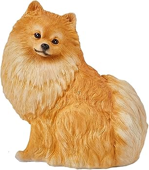 Amazon.co.jp: リアルな犬の置物樹脂ポメラニアン犬の像動物の