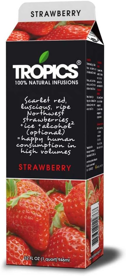 Tropics Strawberry Drink Mix, 32 Ounce -- 12 per case.