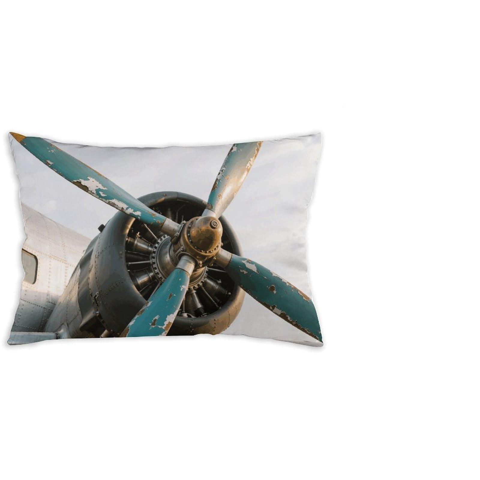 FodPand Decorative Throw Pillow Covers 12x20 Short Plush Airplane Body Pillowcase Cushion Cases with Invisible Zipper Rectangle Lumbar Pillow Shells for Sofa Couch Chair Bed Home Decor