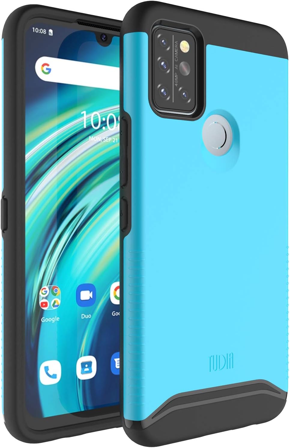 TUDIA DualShield Designed for Umidigi A9 Pro Case, [Merge] Shockproof Tough Dual Layer Hard PC Soft TPU Slim Protective Case Cover - Blue
