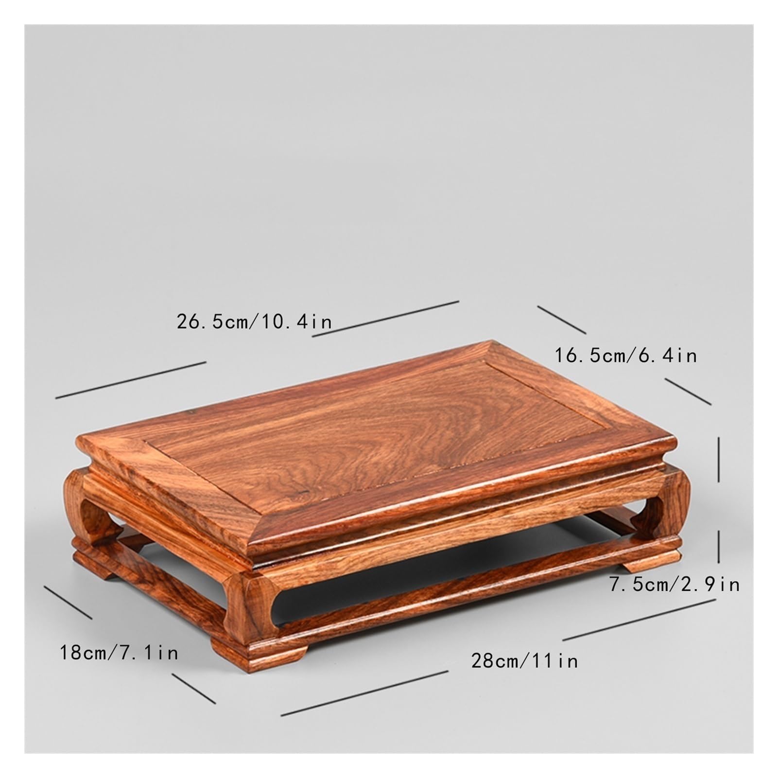 Base per Vaso di Fiori da Interno in Legno di Palissandro, Grande Base Rettangolare, Vaso per Piante, Acquario, Scultura, Decorazione, espositore, Base per Artigianato domesti