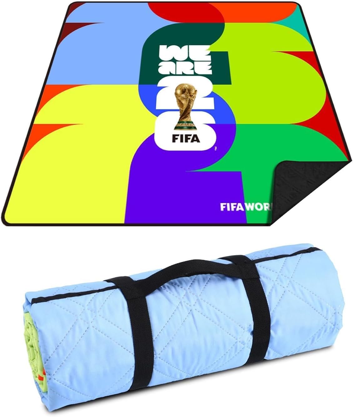 FIFA World Cup 2026 Outdoor Trophy Picnic Blanket - Official FIFA World Cup 2026 Merchandise - 75"x80"Extra Large Waterproof Picnic Mat - Foldable Beach Blanket for Outdoor, Camping, Party