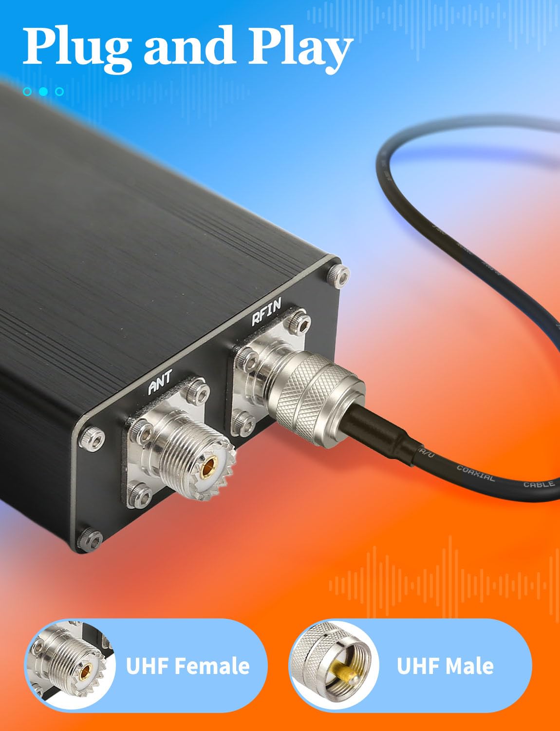 Superbat Cable coaxial CB de 30 pies KSR 400 UHF PL-259 UHF Cable coaxial macho de baja pérdida de 50 ohmios CB para radioaficionado CB Amateur Radio SWR Medidor Analizador de antena