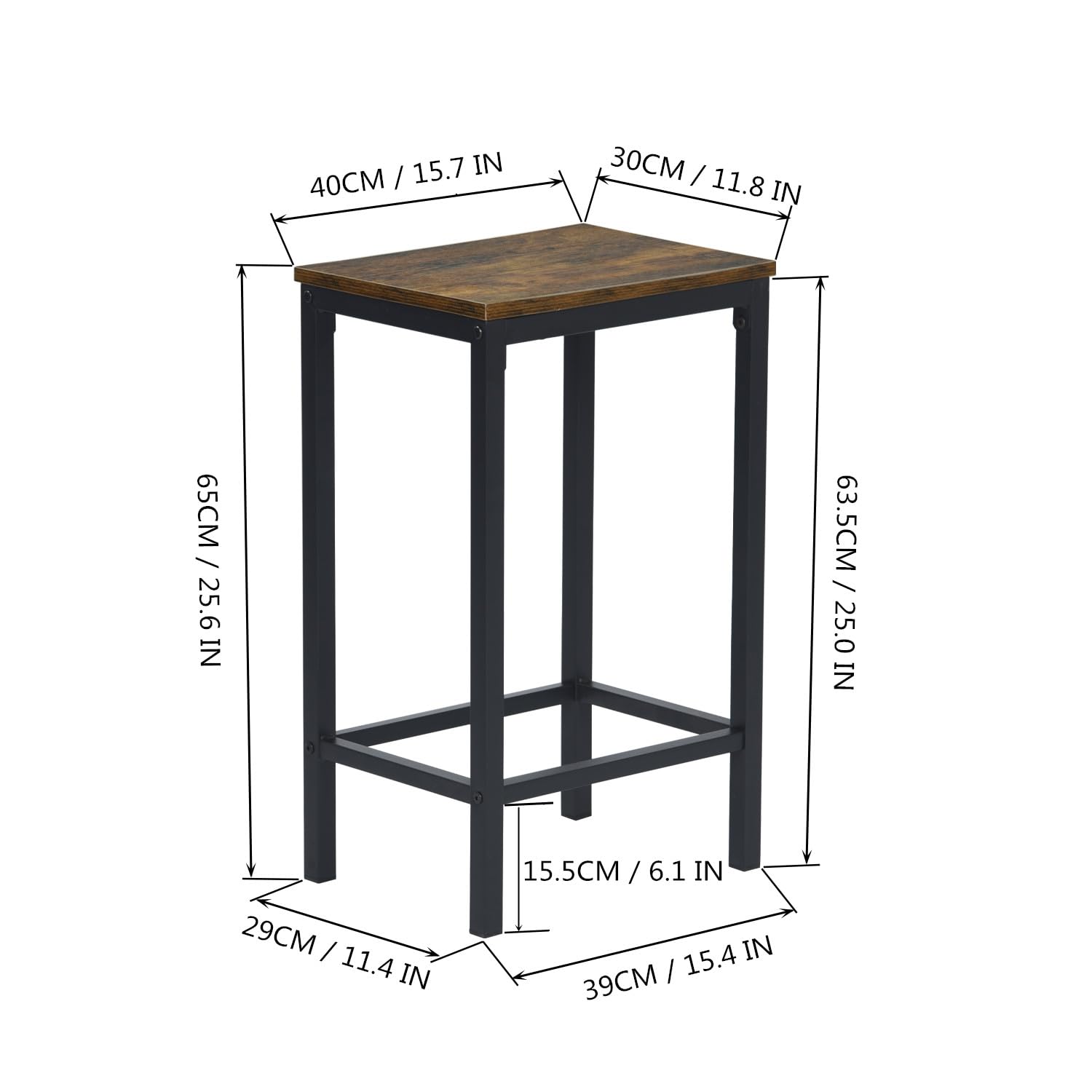 buybyroom Tavolo da bar con 4 sgabelli, Tavolo da pranzo, 100 x 60 x 90 cm, Design