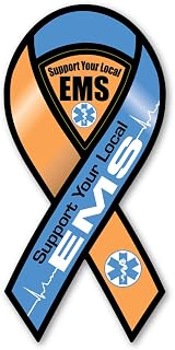 Support Your Local EMS 2-in-1 Ribbon Magnet by Magnet America Is 8" x 3.875" Made for Vehicles and Refrigerators