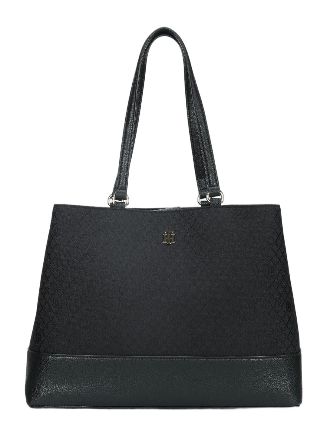 tommy hilfiger Self-design black polyester tote bag-picture-12