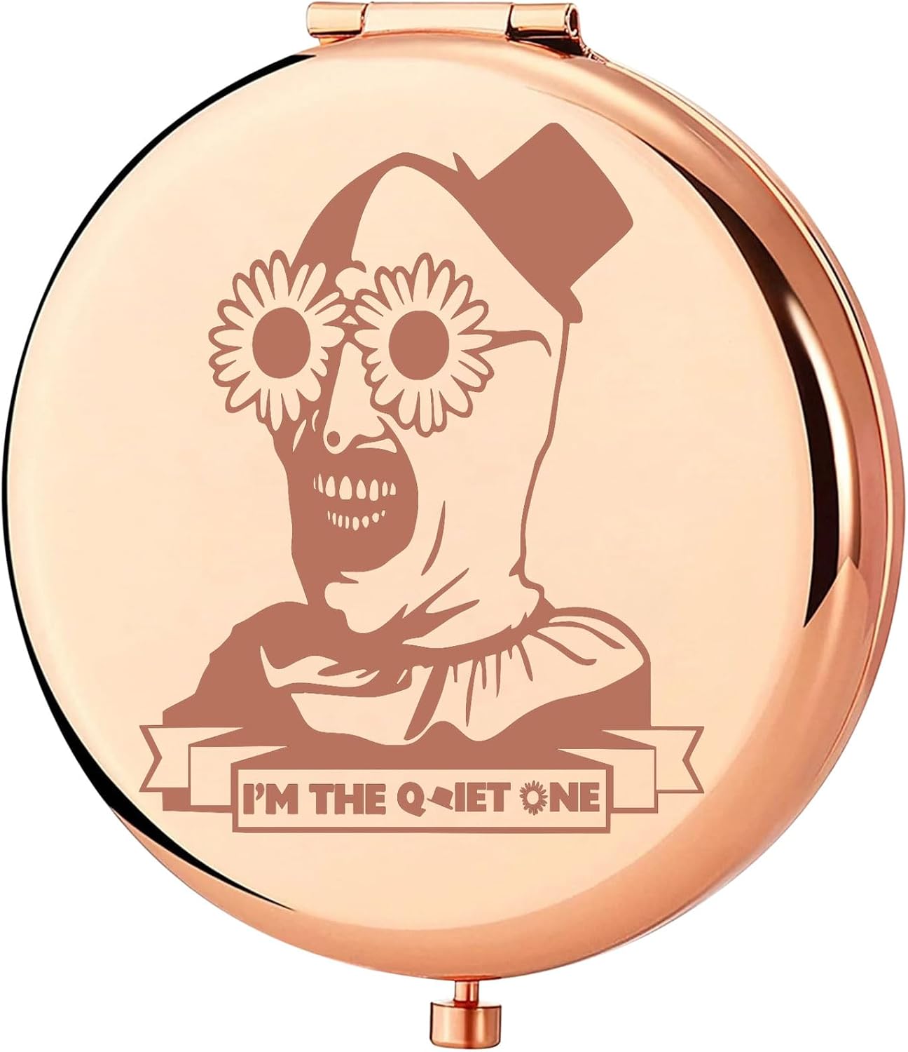 KEYCHIN Scary Clown Pocket Mirror Horror Movie Fans Gift Killer Clown Compact Mirror Horror Movie Merchandise (Quiet ONE RG)