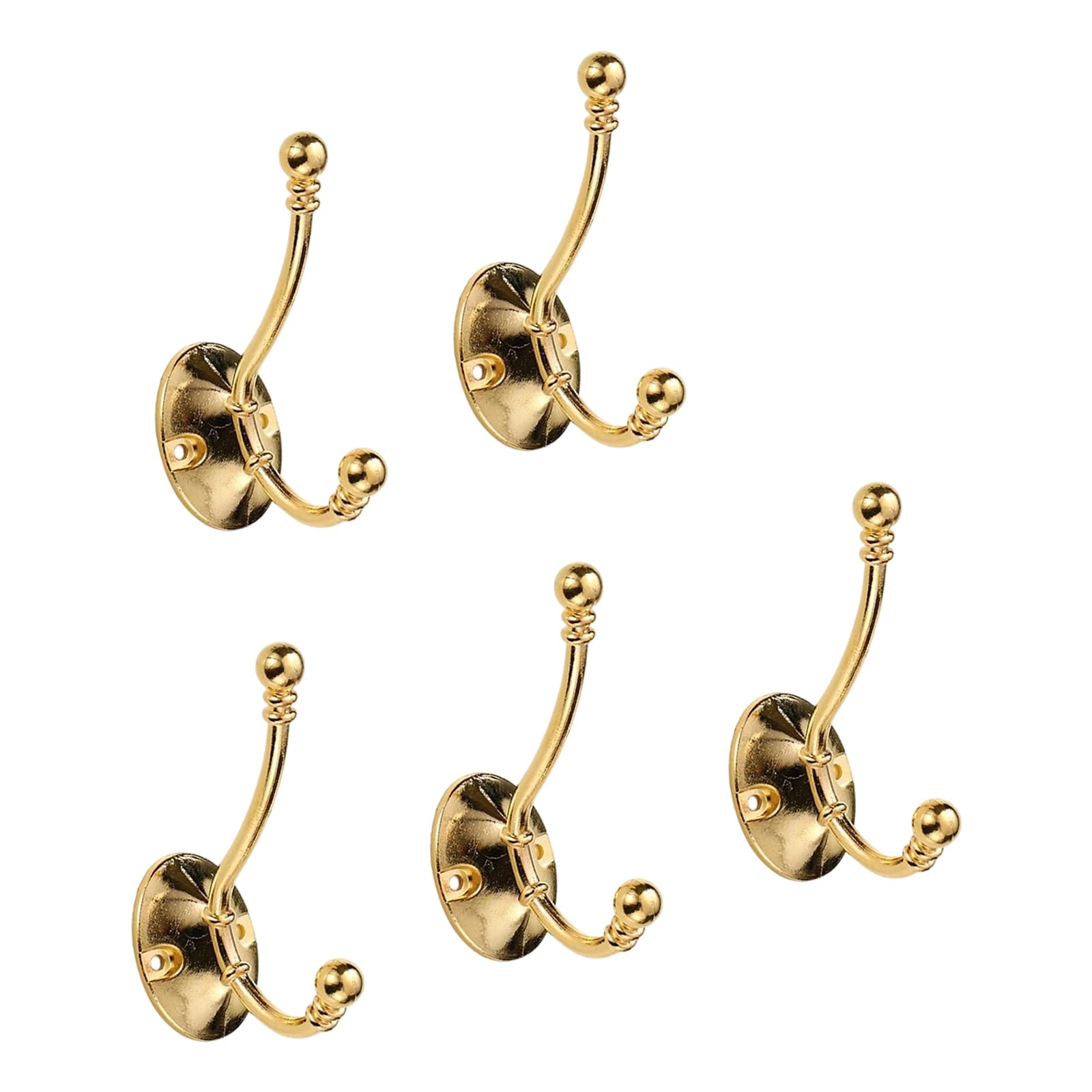Zxfdsfdbnm Gold 5 Pack Alloy Wall Hooks Heavy Duty Rustproof For Towels Clothes Hanging Bathroom Kitchen Wall Hook