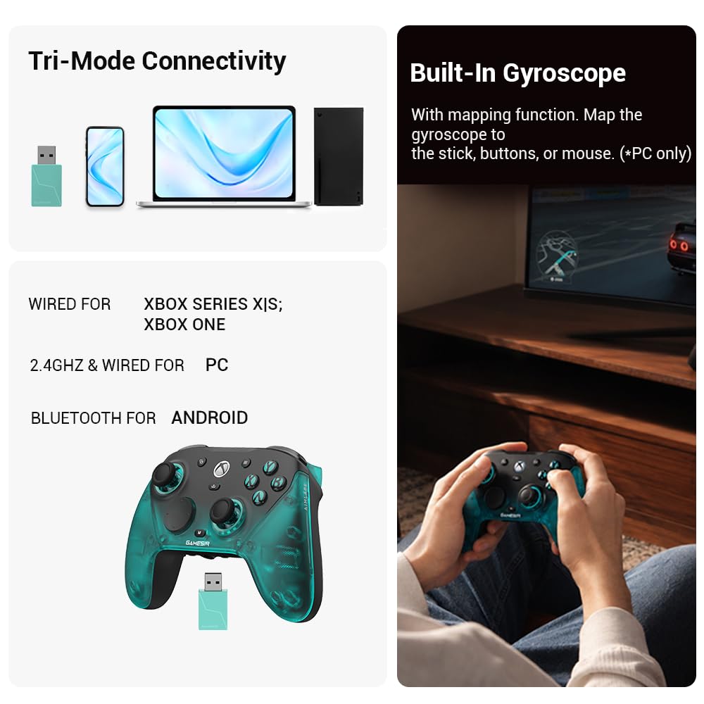 GameSir G7 Pro Controller 1000Hz con Stazione Ricarica per Xbox Series X|S, Xbox One, PC 10/11 & Android - Joystick TMR, Grilletti Regolabili & 4 Tasti Programmabili - Aimlabs Edition