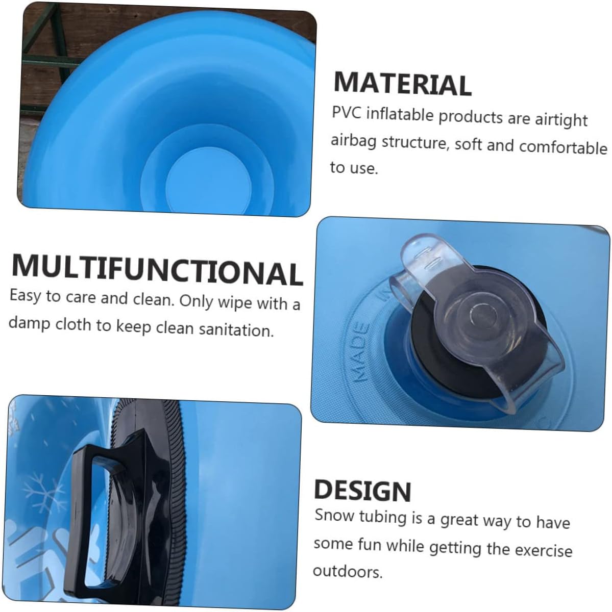 KESYOO 1Pc Thickened Inflatable Snow Tube for Winter Outdoor Sports Durable Skiing Tool for Snow Sledding