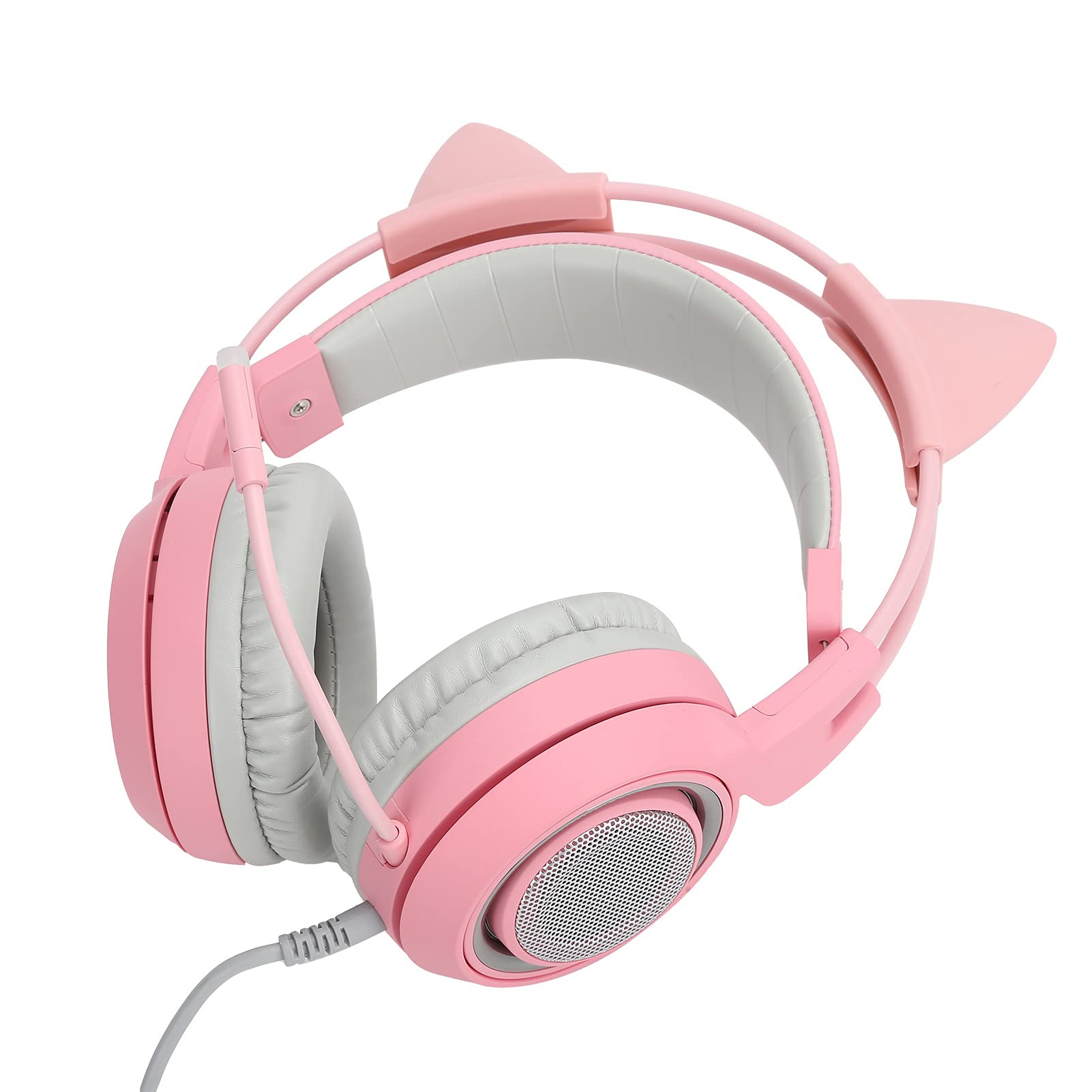 SIXRUN USB Zestaw Słuchawkowy do Gier z Mikrofonem, Różowe LED (PINK)