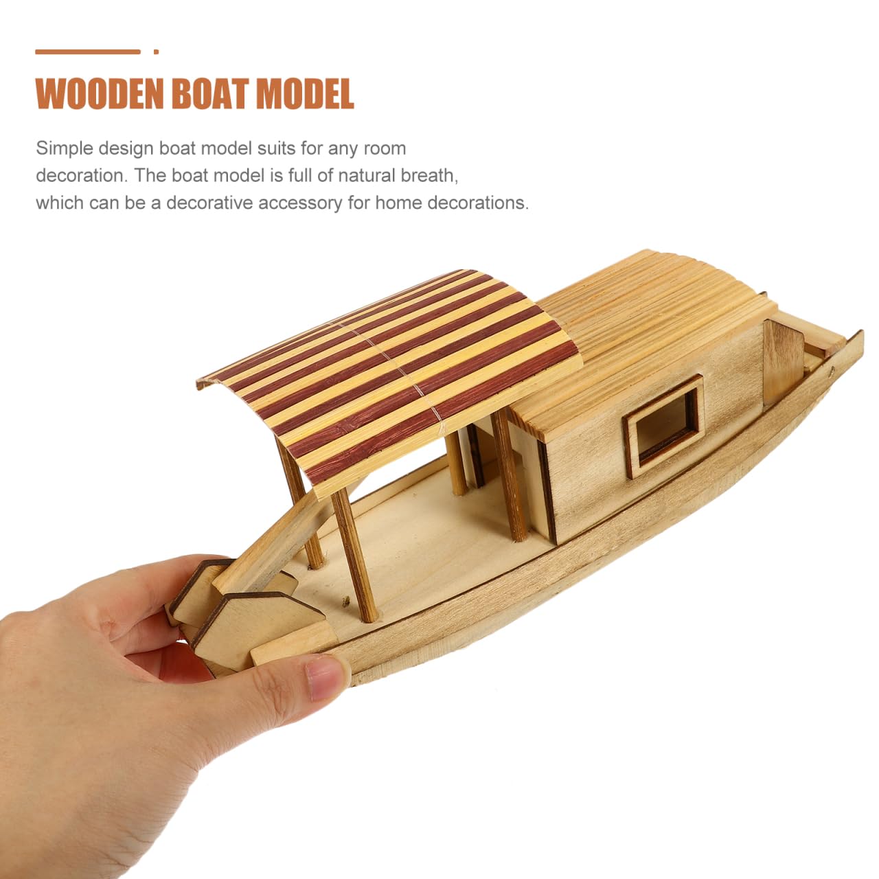 BESPORTBLE Modellboot Aus Holz Boot Ornament Dekoration Tischboot Holzbootfigur Für Wohnzimmer Schlafzimmer Büro Schrankdekoration Kanu Modell