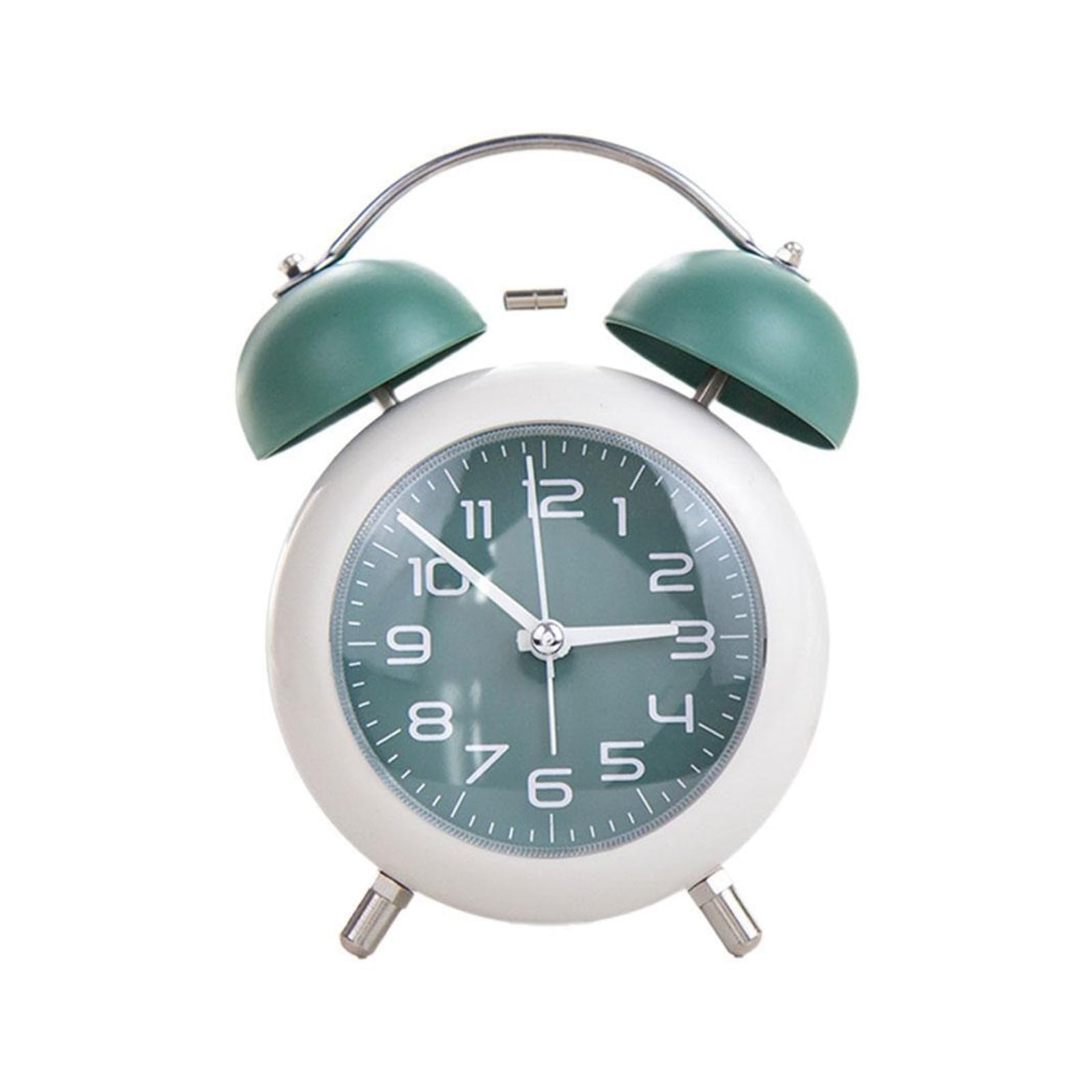 MYXJX alarm clock, Metal Frame with Backlight Battery Operate Desk Table for Home Dormitory and Office Alarm Clocks(Green)