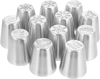 Christmas Nozzles 12pcs Stainless Steel Cake Cookie Decorating Tips Xmas