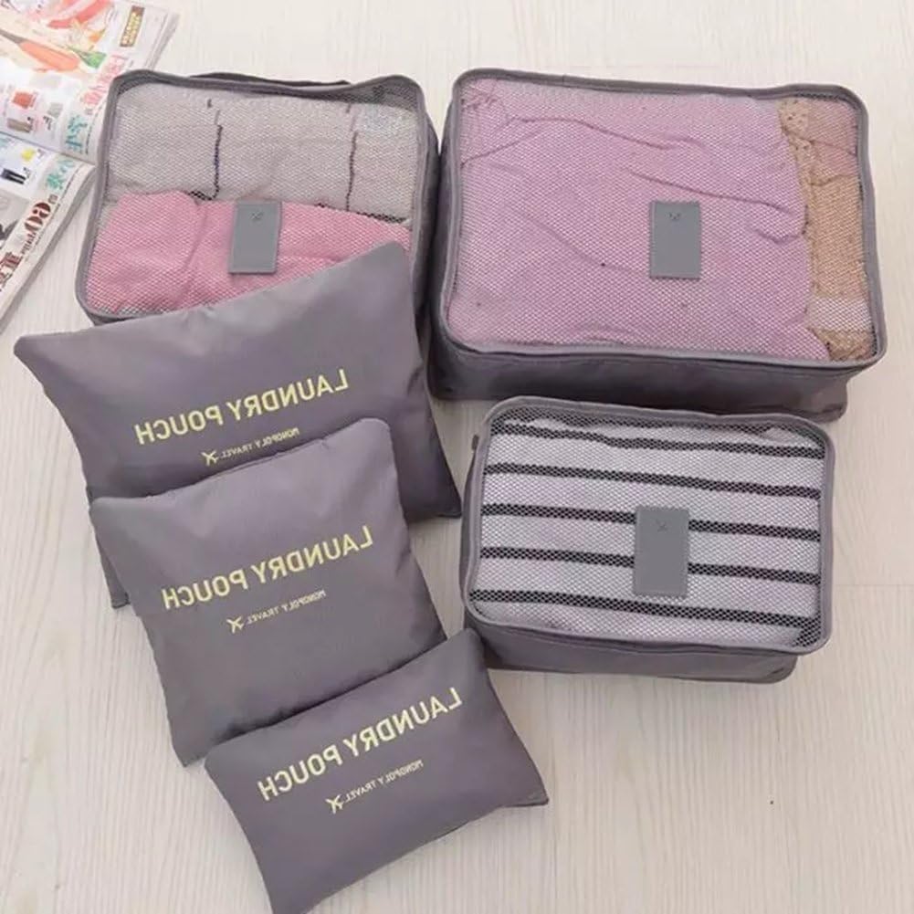 NOVAGO Ensemble Complet de différents Sacs, organisateurs de Valise et Voyage (Gris)