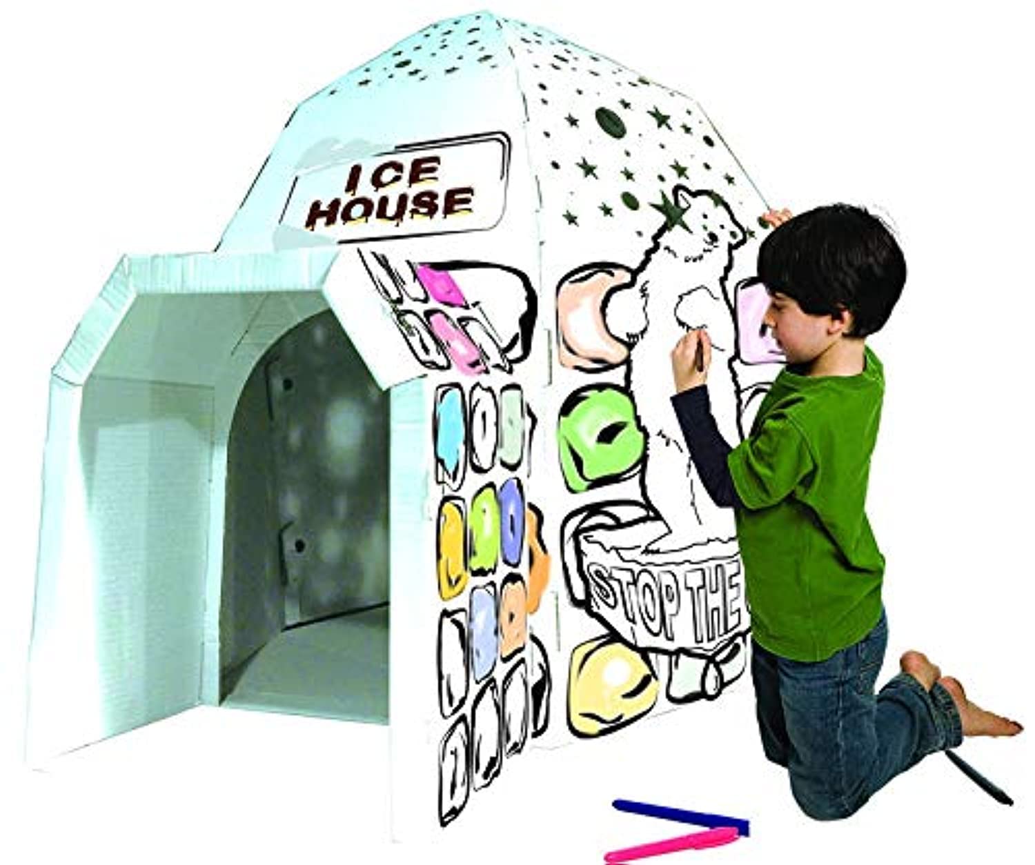 Ice House Igloo 3D Puzzle Coloring Cardboard Playhouse