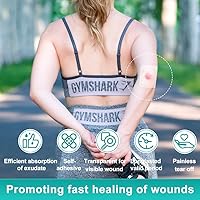 Vista 3 de Dimora Apósito hidrocoloide para heridas, 10 vendajes ultrafinos de parche grandes de 4 x 4 pulgadas con autoadhesivo, curación rápida para úlceras