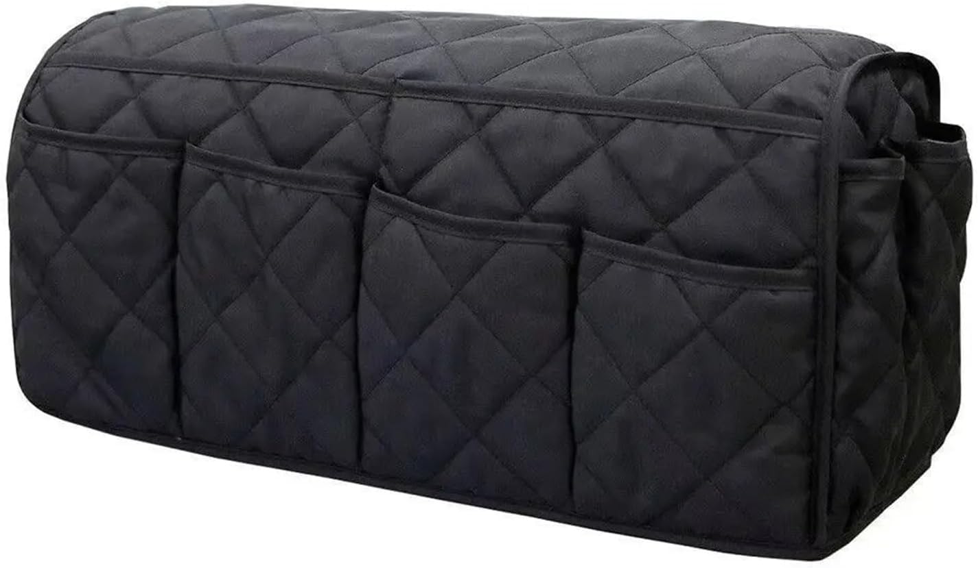 ZQINGQING Sofa Arm Tray Sofa Armrest Organizer With 5 Pockets Couch Armchair Hanging Storage Bag For TV Remote Control Cellphone(Black)