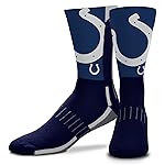For Bare Feet NFL Adult Curve Socks - Game Day Apparel - Machine Washable - Warm & Cold Weather - Comfort and Style for Men &Women (Indianapolis Colts - Navy, Large)