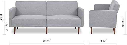 Miniatura 2 de Artdeco Home - Sofá cama convertible con 3 niveles de ajuste, 76 pulgadas de ancho, estilo de mediados de siglo, suave, 100% poliéster, sofá cama