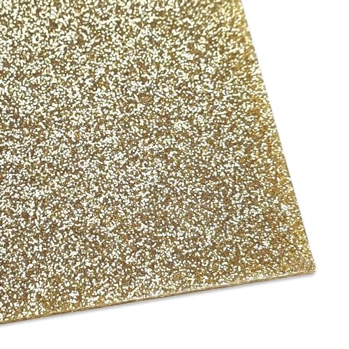 Lastra in metacrilato glitter. Foglio acrilico colorato con glitter. Diverse dimensioni (oro, 30 x 50 cm.)