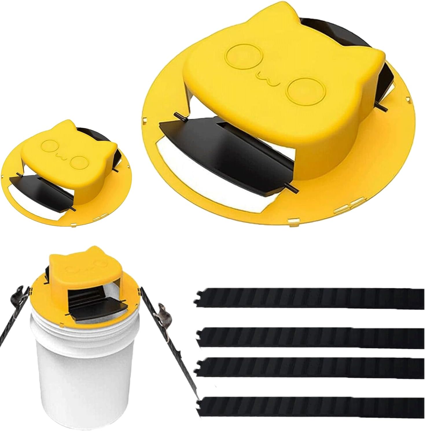 2 Pack Mouse Rat Trap Bucket Lids – Auto Flip Mouse Bucket Trap for 5 Gallon Bucket, Reusable Rolling Mouse Traps Bucket for Indoor & Outdoor Garage Barn Farm Bucket Trap