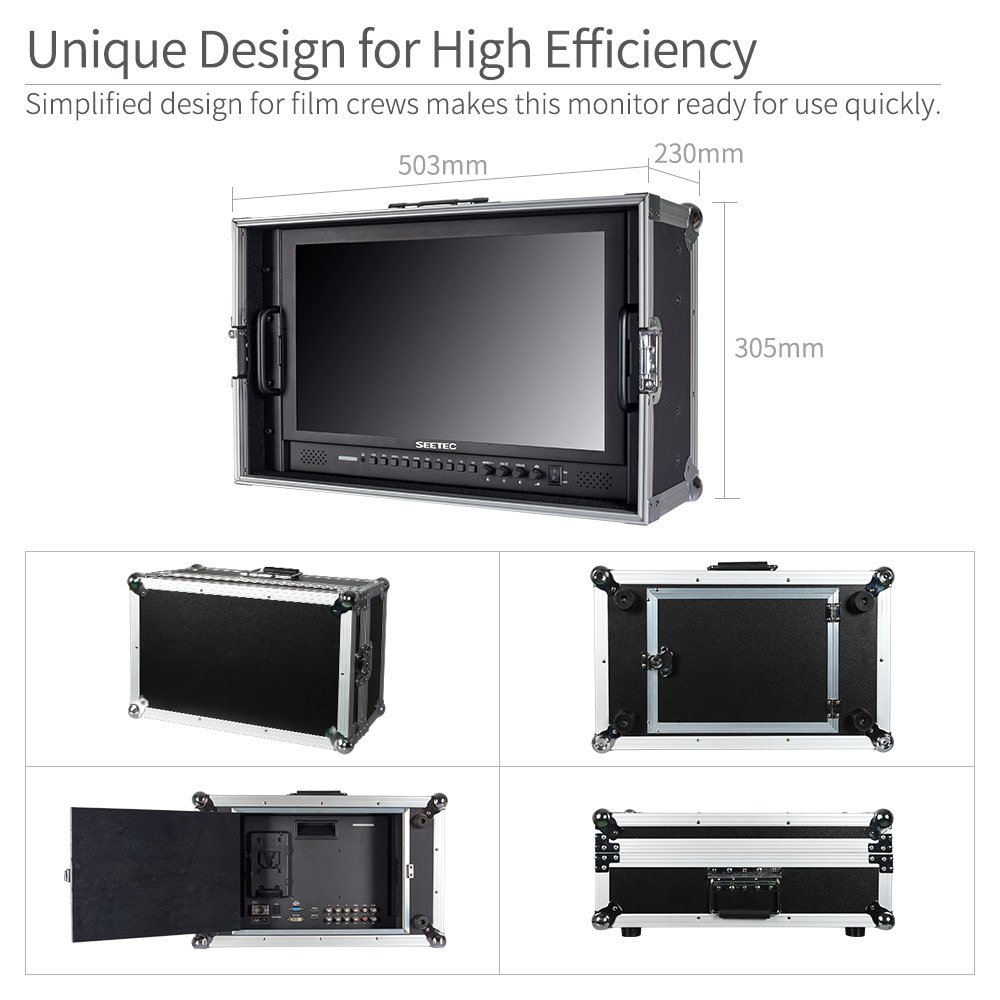 P173-9HSD-CO 17,3 pollici Carry on Broadcast Production Director Monitor con ingresso e uscita 3G-SDI HDMI YPbPr Design in alluminio Full HD 1920 × 1080