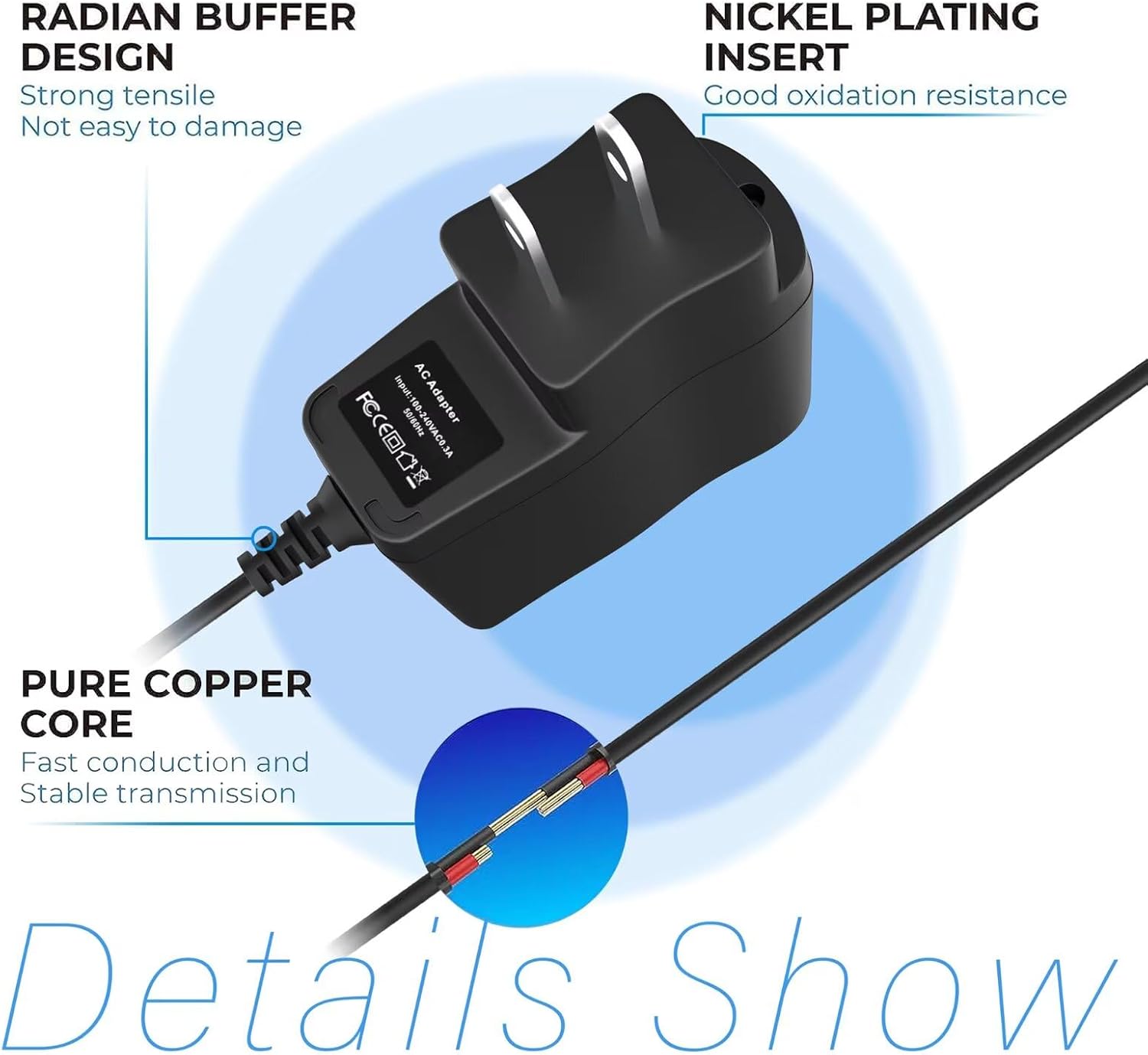 SLLEA AC Adapter internal components and cable details