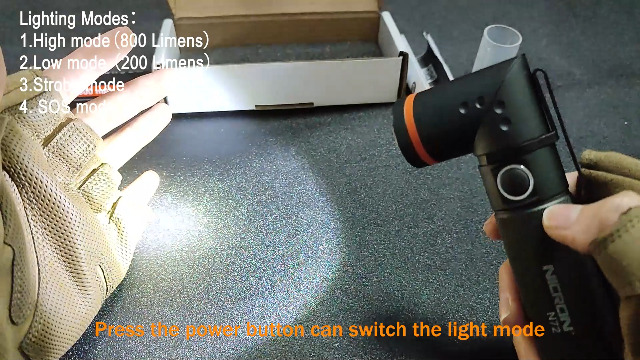 NICRON Flashlight, N72 800 Lumens Tactical Flashlight, 90 Degree