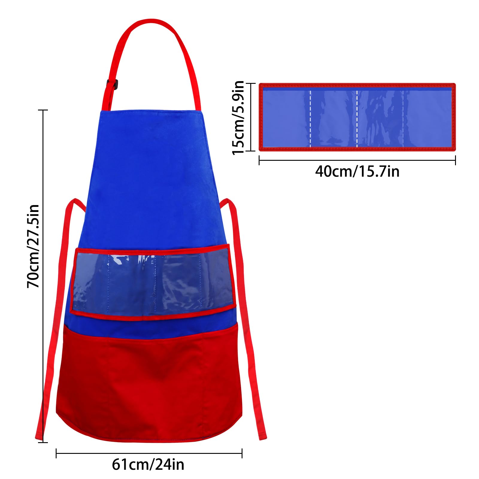 AKAYOK Felt Story Apron for Teacher, Adjustable Bib Apron with 3 Pockets Perfect for Teaching Letters and Sounds, Sight Words or Stories, Teacher Apron for School Classroom Lunchroom Library Home - Image 7