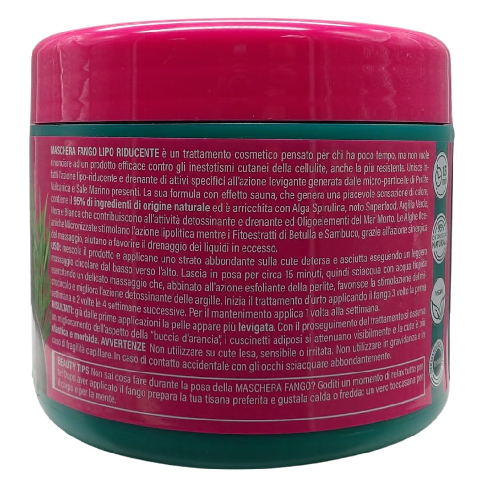MASCHERA FANGO LIPO RIDUCENTE con Estratto di Alga Spirulina 600 g
