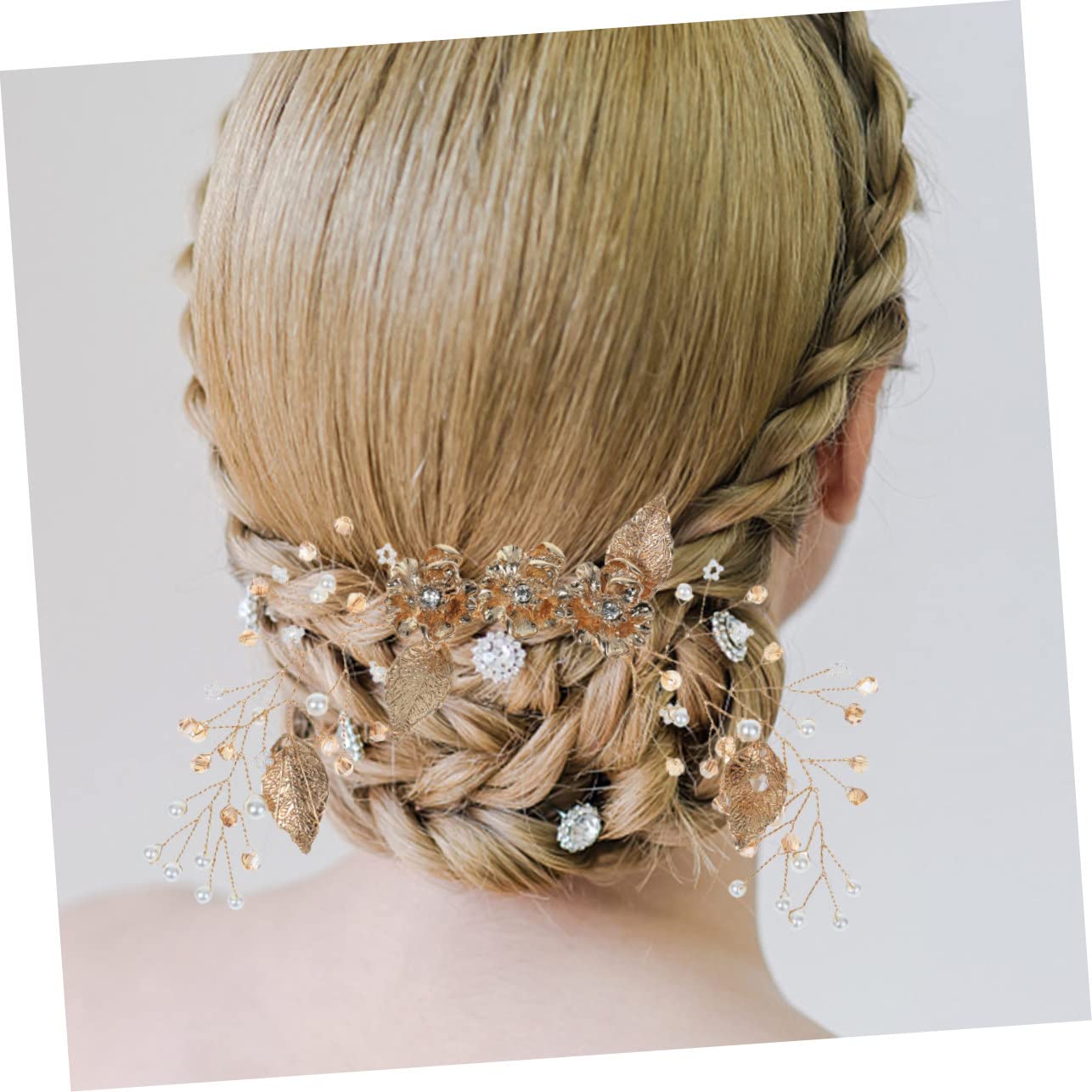 5St Kamm Hochzeit Haarspange Haarspangen für Damen Braut Haarnadel elegant die trauzeugen fot Kämme Tiara Kopfbedeckung für die Braut Haarschmuck für die Braut Zinklegierung Golden