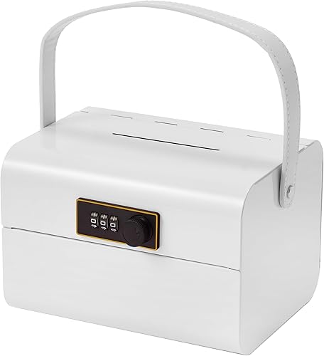 Mini caja de seguridad con cerradura, caja fuerte para dinero y caja de seguridad de efectivo para niños, pequeña caja de seguridad de metal para