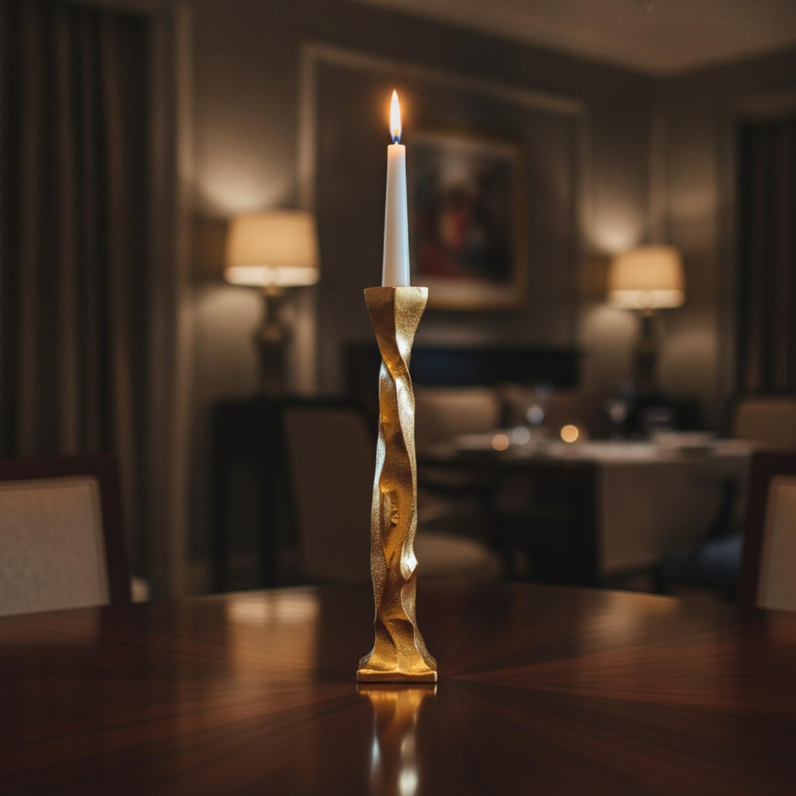 Candelabro a Forma Ramificata Moderno Portacandele a Stelo Elegante Portacandele in Alluminio per Collezionisti D'arte, Tavolo da Pranzo, Argento, Grande 6 H30cm
