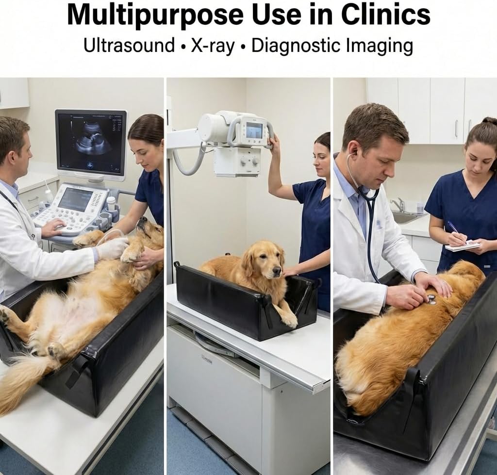 Pet Ultrasound Positioning Pad for Veterinary Use – Anti-Slip Foam Immobilizer Mat for Dogs and Cats – Ideal for Ultrasound, X-Ray, and Diagnostic Imaging Procedures (Small: 21.6"L x 10.2"W x 6.7"H)