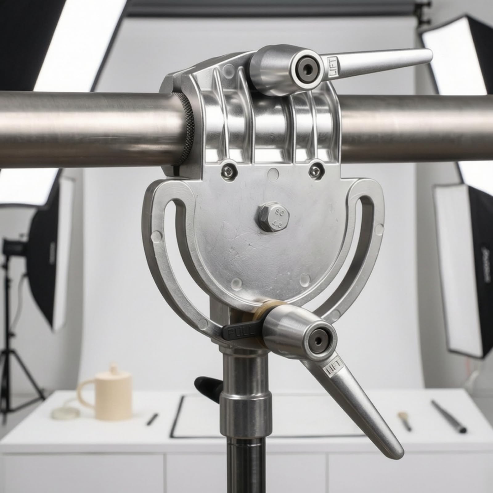 attatore Girevole Regolabile attatore con Morsetto Compatto Supporto con Braccio Snodato per Operatori di Fotocamera, Operatore Video, Argento