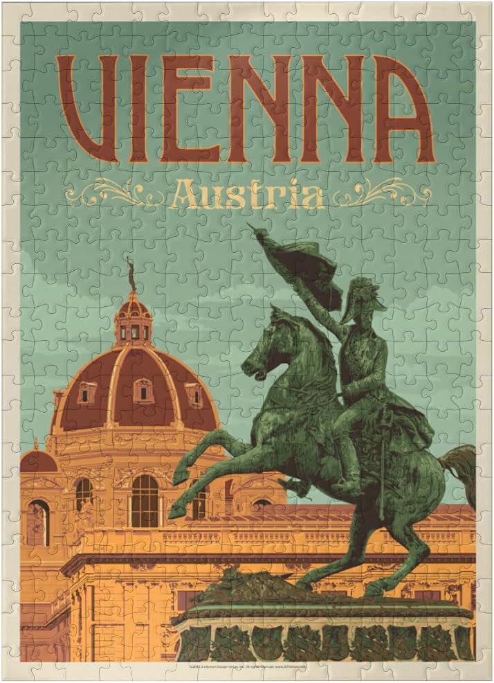 MyPuzzle Austria: Vienna, Vintage Poster - Premium 100 Piece Jigsaw Puzzle for Adults