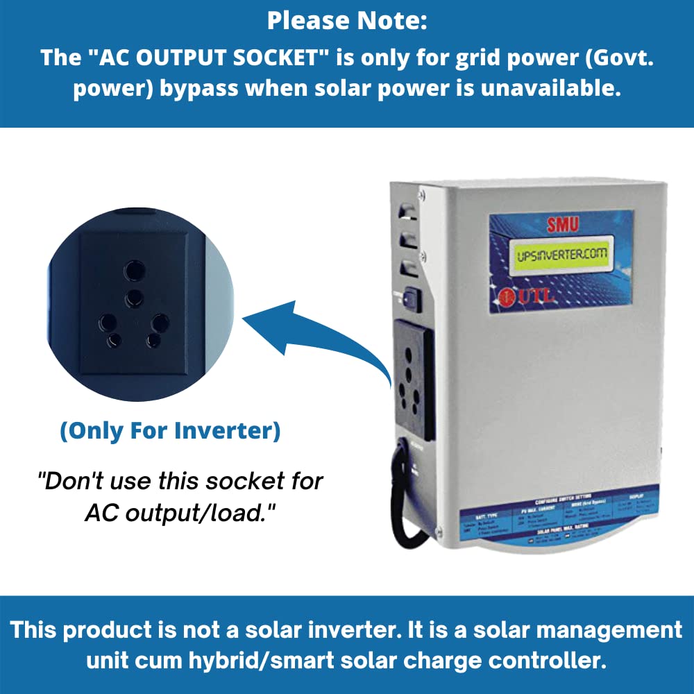 UTL Solar Charge Controller Hybrid SMU 50A, Support - 12V Panel with 12V Inverter Battery, 24V Panel with 24 Volt Inverter Battery (50 AMP) - Image 5 thumbnail