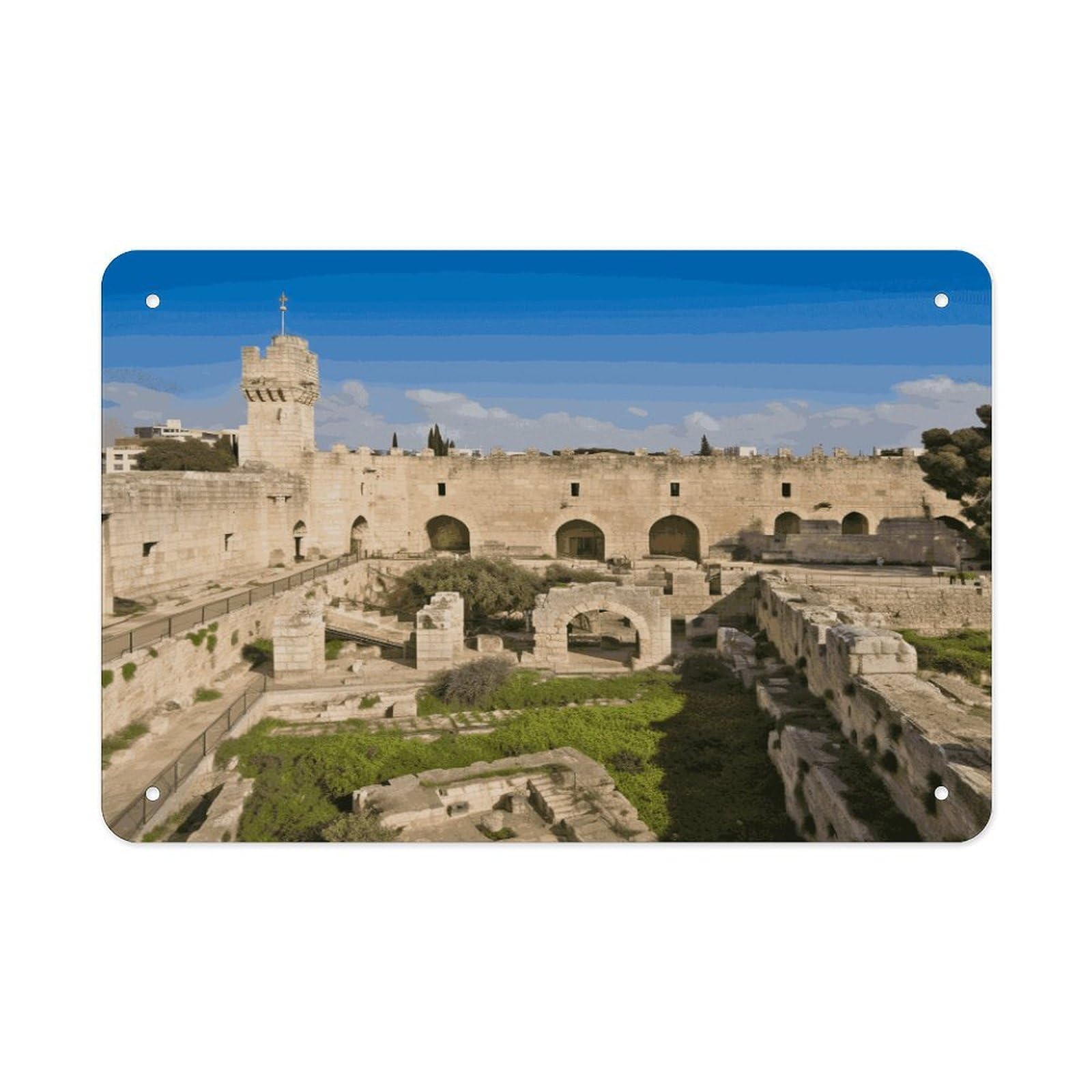 Fodpand Style Israel At The Tower Of David Wall Art Metal Signs Tin Sign