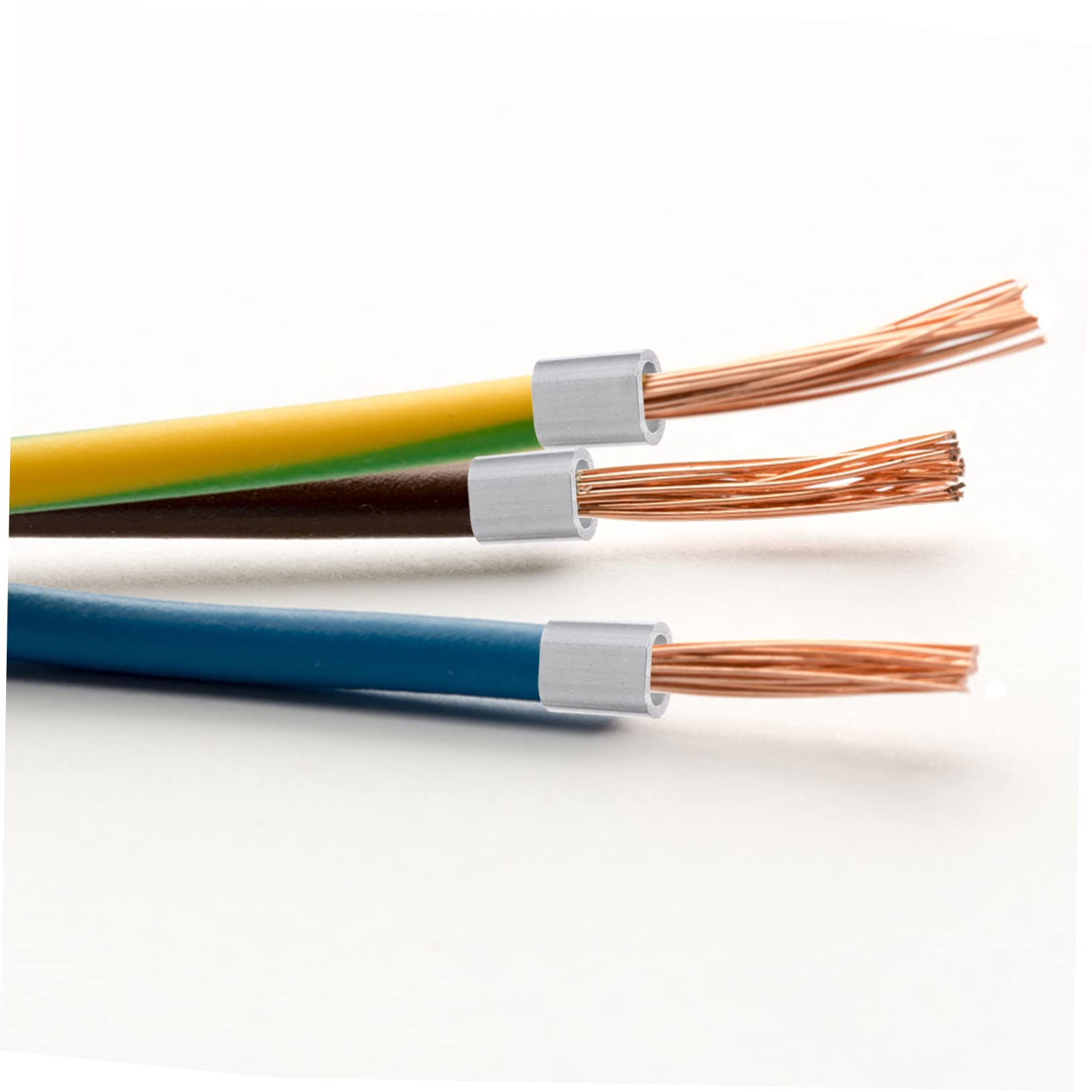 FELTECHELECTR 100 Pcs Chuck Aluminum Crimping Loop Sleeve Cable Fixing Hardware Wire Crimp Connector Crimping Sleeve Wire Cable Oval Flat Hole Sleeve Cable Sleeve End Ring Adapter Silver