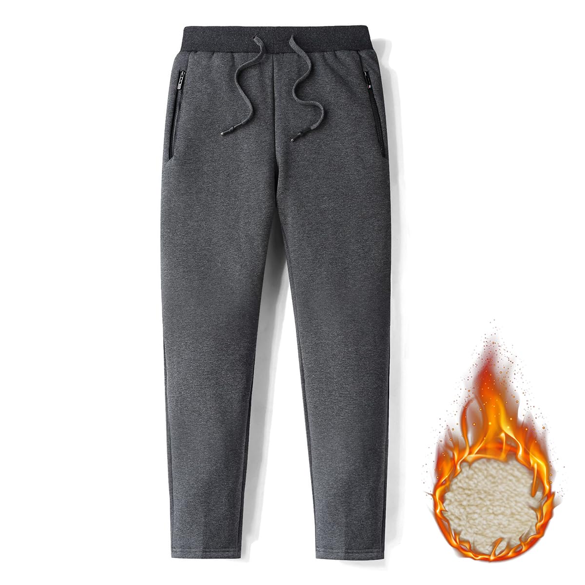 Jade Hare Men's Winter Thicken Berber Fleece Lined Athletic Sweatpants Brushed Pants Sports