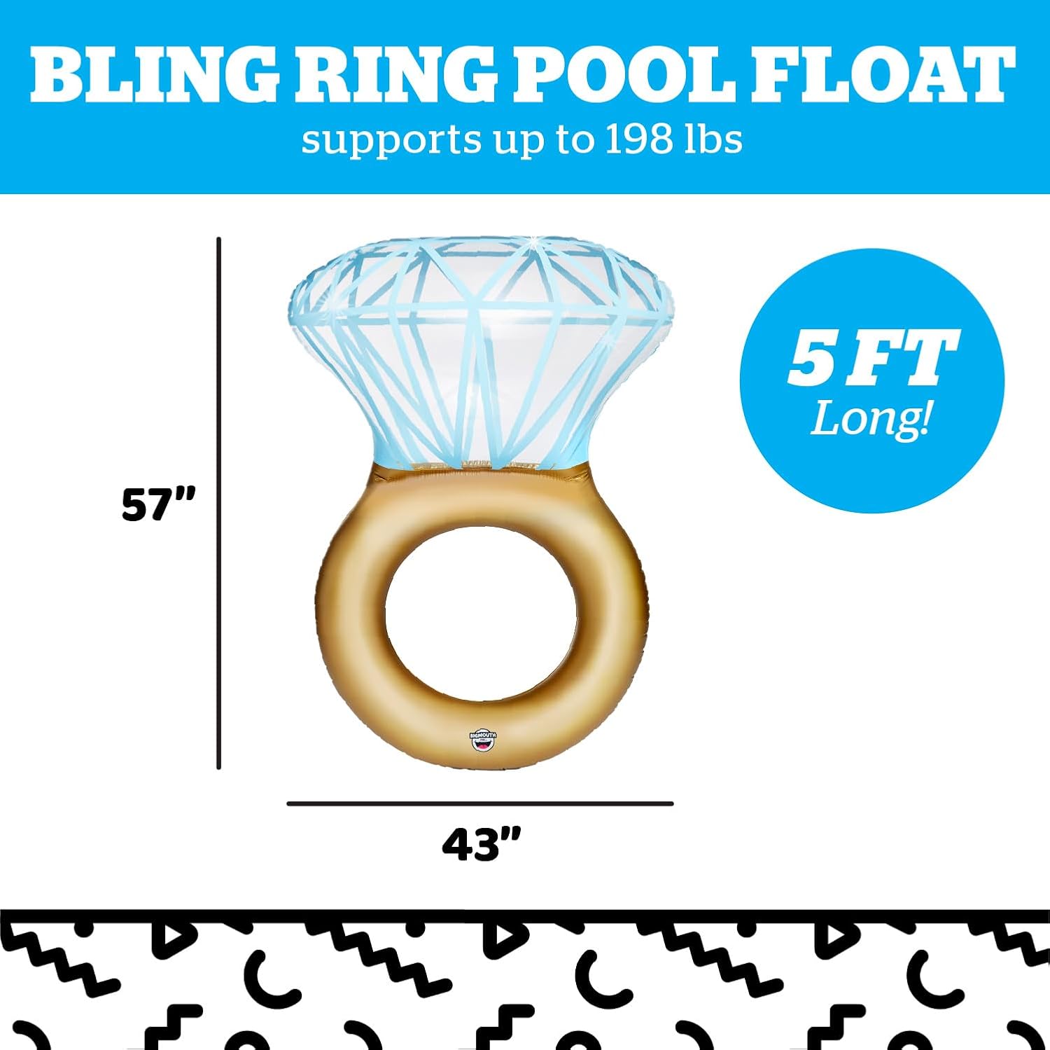 BigMouth Inc. BMPF-BR Bling Ring Pool Float