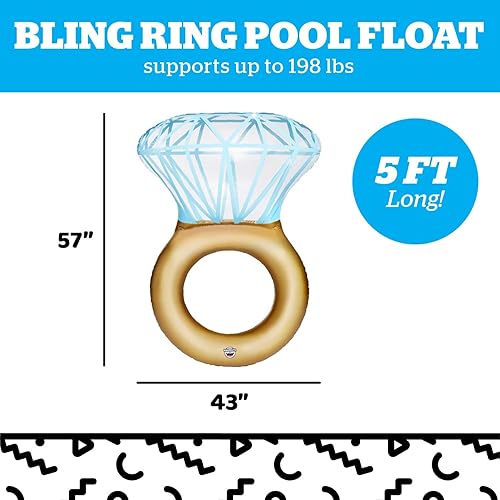 Miniatura 3 de BigMouth Inc. BMPF-BR Bling Ring Flotador de piscina
