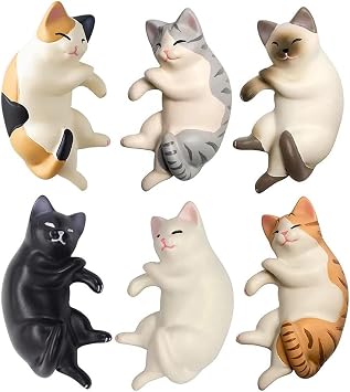Fridge Magnets Cat Cute Magnets Animal Funny Refrigerator Bedroom Kitchen Office Decoration Set of 6