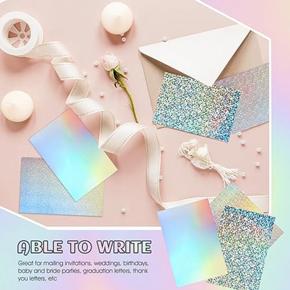 PATIKIL Cartoncino Olografico Metallico Iridescente, 20 Fogli A4 (295x210mm) 250gsm Per Scrapbooking E Fai-da-te